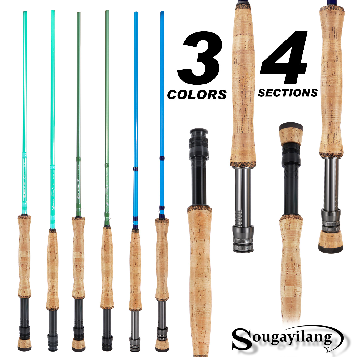 Caña Mosca 9ft Azul Metálico